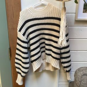 H&M navy and white striped sweater